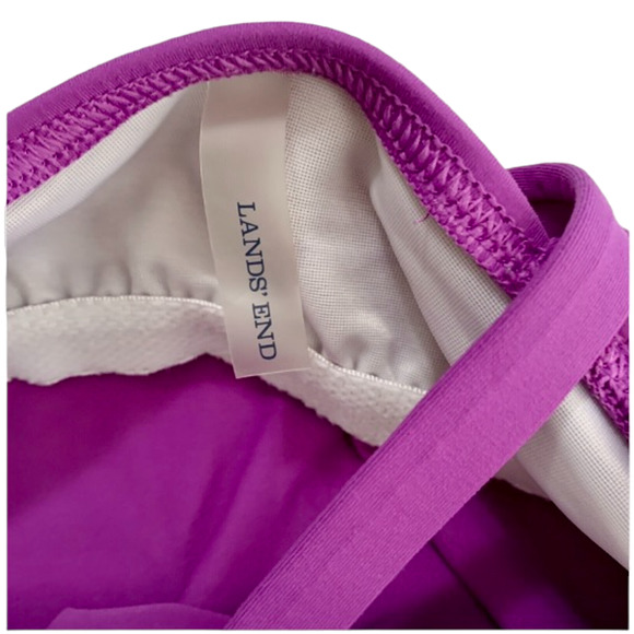 Lands' End Size 8 Tankini Swimsuit Purple Elastic Hem Racerback Beach Vacation - Picture 6 of 7